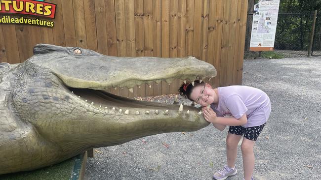 8-year-old Macey from Hobart, who has been battling a rare brain cancer, has her wish granted of visiting an adventure park in Queensland. Picture: Make-A-Wish/Supplied