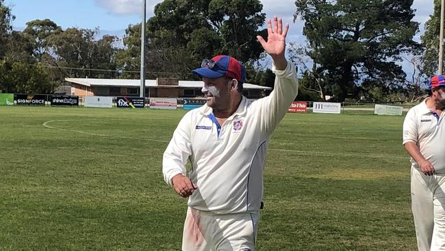 Dwayne Field after taking 7-44 in Flinders' second XI. Picture: Facebook