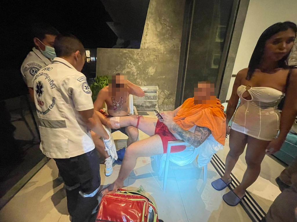 One of the tourist’s were allegedly stabbed during the brawl. Picture: Viral Press