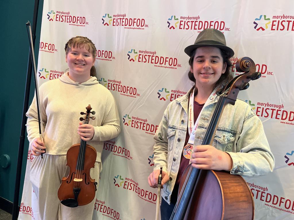 Siblings Jodie and Lukas Dodd performing at the Maryborough Eisteddfod.