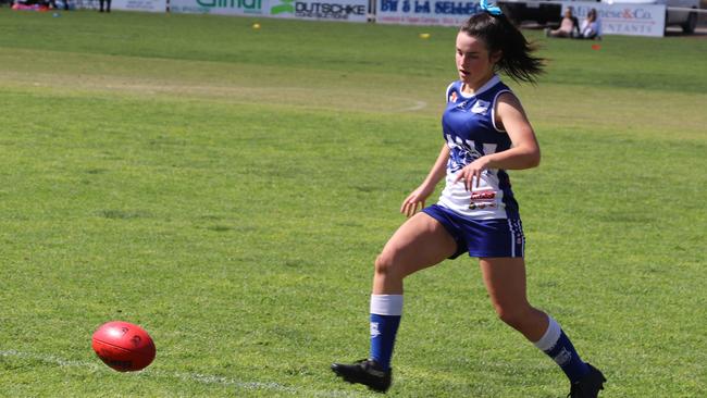 Angaston's Kate Argent-Bowden has a bright future in footy. Picture: Jack Hudson.