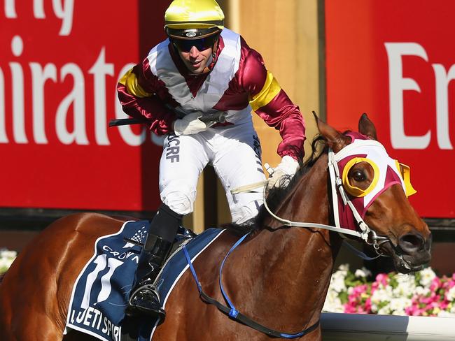 Avdulla’s brother is top jockey Brenton Avdulla. Picture here after winning the 2016 VRC Oaks on Lasqueti Spirit.