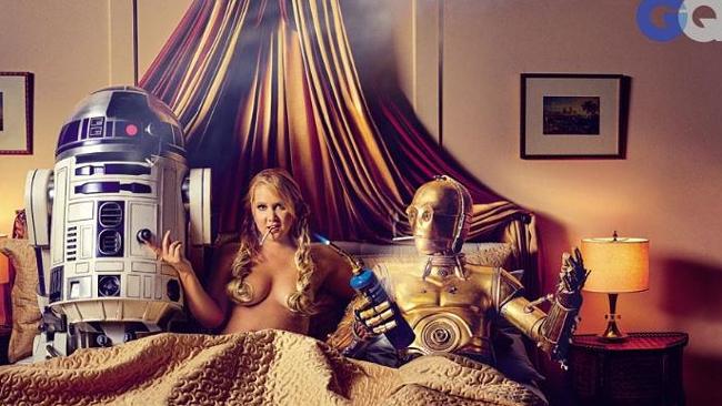 650px x 366px - Amy Schumer poses nude with R2-D2 and C-3PO | The Courier Mail