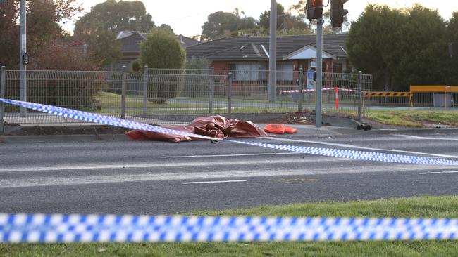 The scene on Boronia Rd in Wantirna. Picture: David Crosling