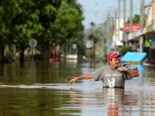 SUNDAY TELEGRAPH.. Lismore Floods Day 2. The streets of Lismore including the CBD have been inundated with floodwater after the Wilson River overtopped the flood levee. Keen st in the CBD of Lismore st    . Pic Nathan Edwards