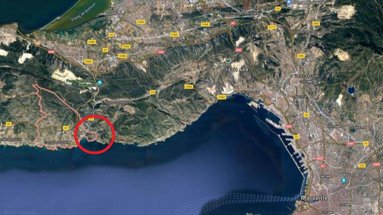 French Wuhan evacuees are staying at a holiday resort close to Marseilles. Picture: Google Maps