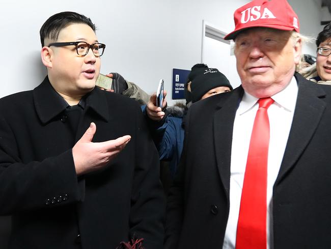 Impersonators of Donald Trump and Kim Jong-un. Picture: Getty