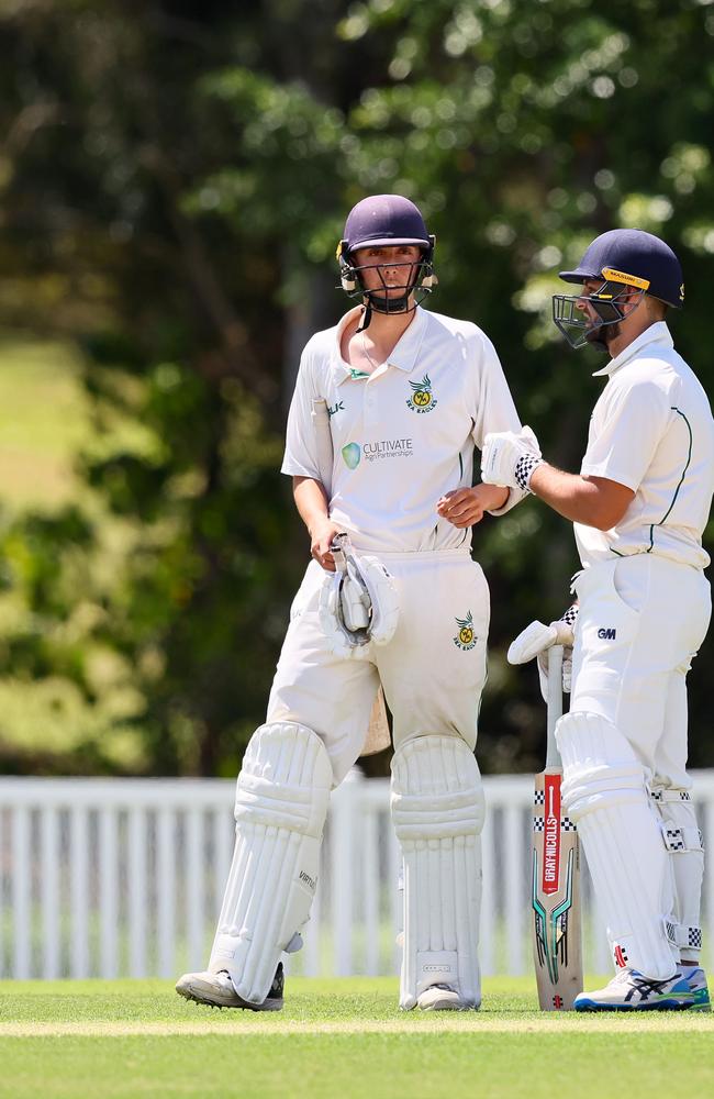 Action from the club cricket game between Redlands Tigers and Wynnum-Manly. Photo:Tertius Pickard