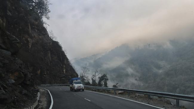 The windy road during the five-hour drive through the mountains. Picture: Alex Coppel