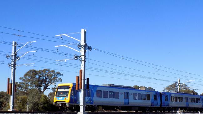 The first test train on its way to Mernda. Picture: Lance Cross