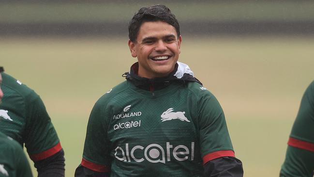 Latrell Mitchell is back in Souths colours after a two-week suspension. Picture: Phil Hillyard