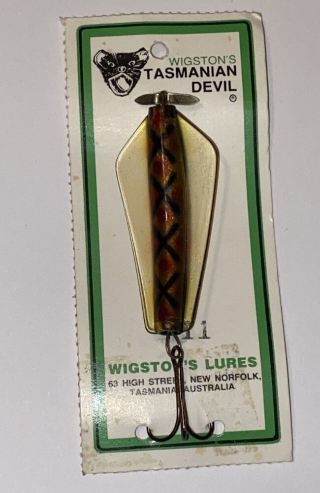 This Wigston's Tasmanian Devil lure from the 1980s sold on eBay for $572. Picture: eBay / @alittlebitofeverythingzzzz