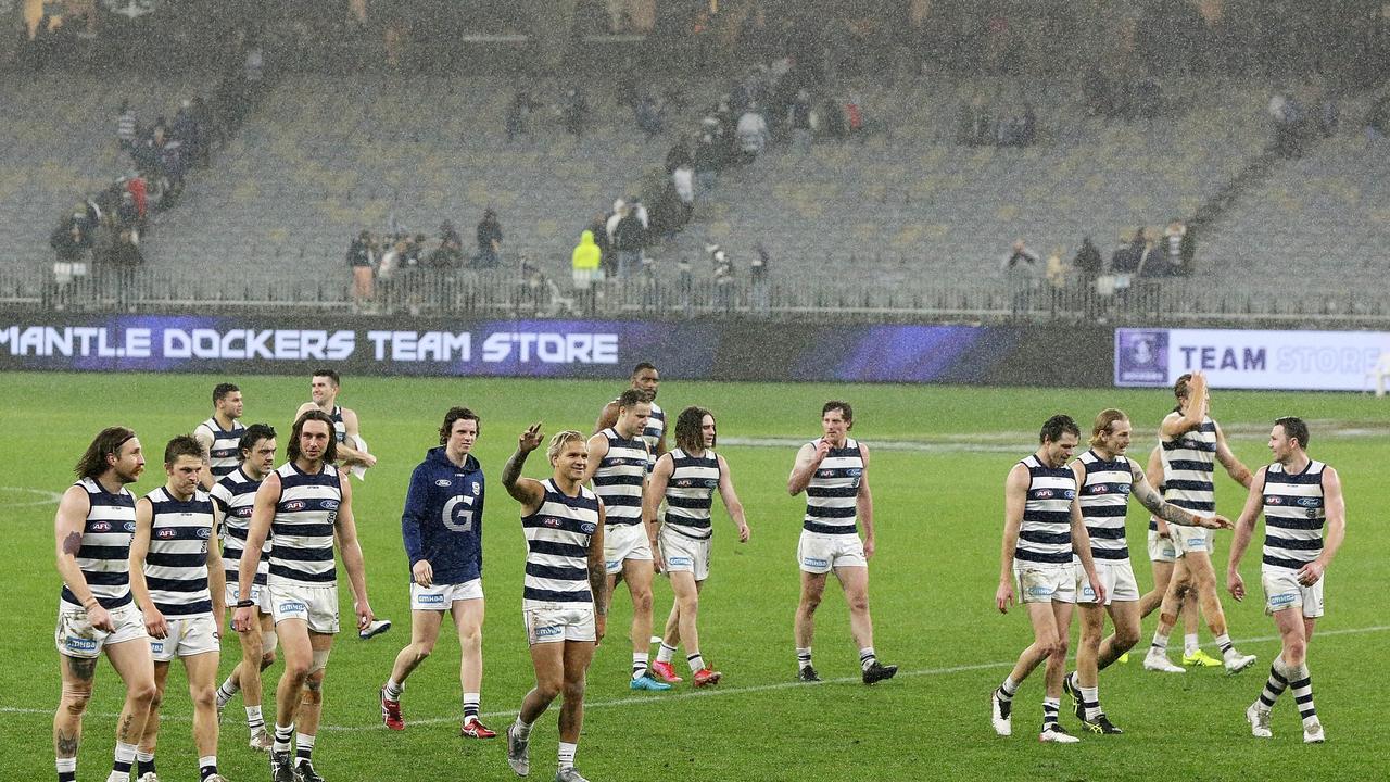 The Cats do not know where they will face Richmond next week. Picture: Will Russell/AFL Photos via Getty Images