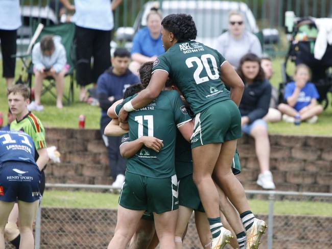 St Marys players celebrate a try. Picture Warren Gannon Photography