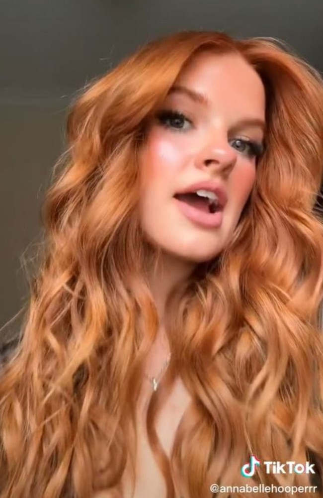 On TikTok, women have been raving about their copper hair transformations. Picture: TikTok/@annabellehooperrr