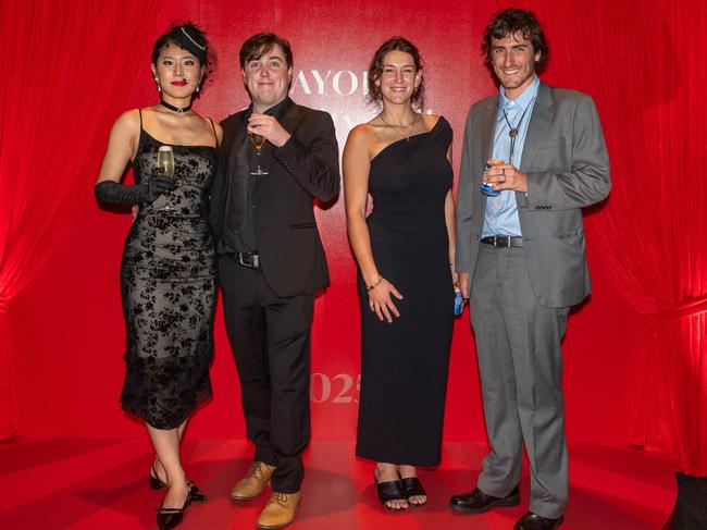 Hana Yamaguchi, Fergus Gregg, Amelié Lay and Luke Lay at Mackay Mayor's Charity Ball Saturday 10 May 2025 Picture: Michaela Harlow