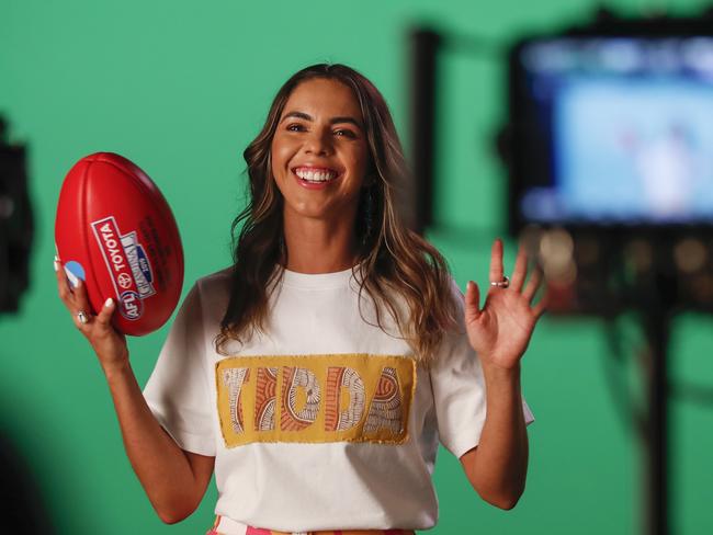 Yokayi Footy host Megan Waters hails from Darwin. Picture: Dylan Burns/AFL Photos.