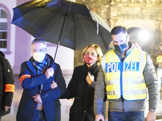 Prime Minister Malu Dreyer visits Simeonstrasse pedestrian shopping street following the deadly incident. Picture: Getty Images