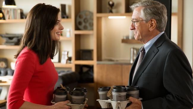 Anne Hathaway and Robert De Niro in The Intern. Picture: Roadshow Pictures