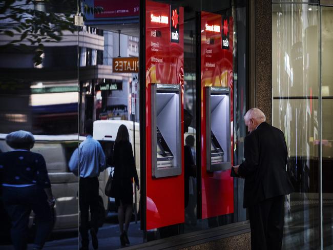 01/05/2018: National Australian Bank generic. NAB ATM outside their Pitt Street branch in Sydney. Hollie Adams/The Australian