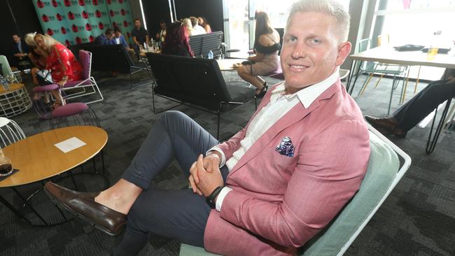 Look — no socks! Ben Hannant at the Gold oast Turf Club’s Event Centre Party. Picture Mike Batterham