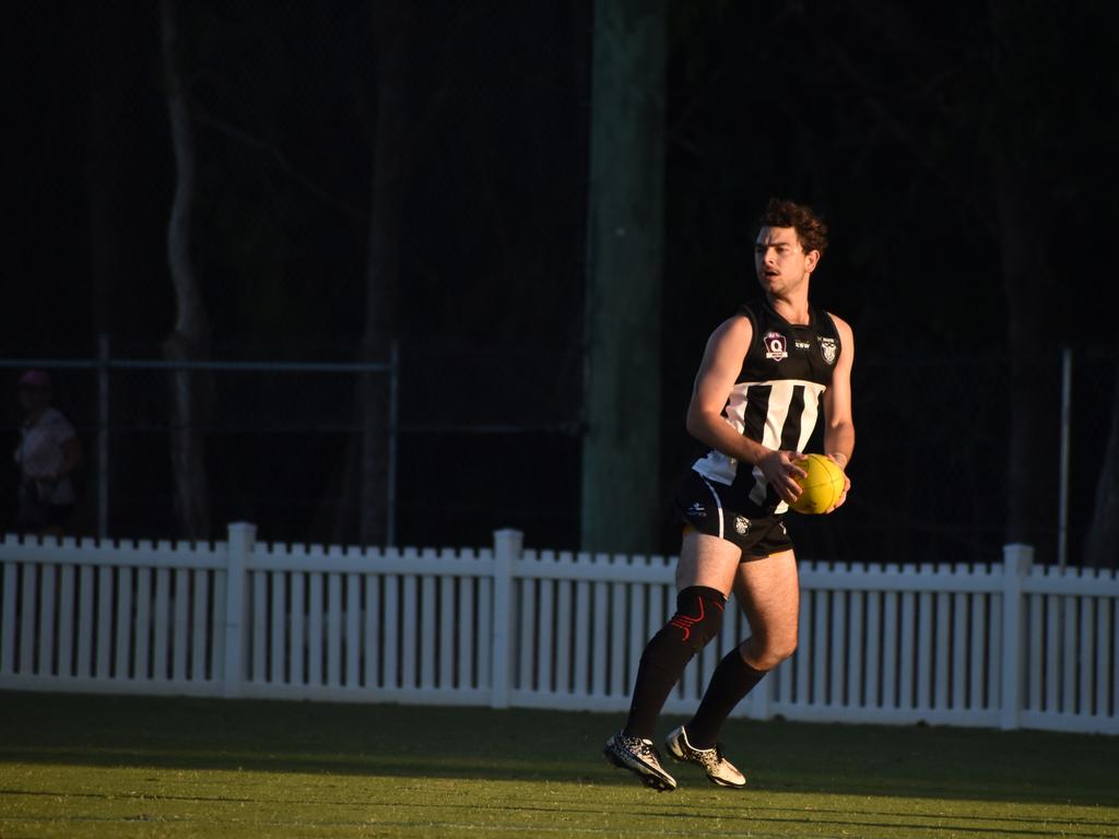 Braeden Ebert in the North Mackay Saints v Mackay Magpies Premier AFL grand final at Magpies Sporting Club, Mackay, September 11, 2021. Picture: Matthew Forrest