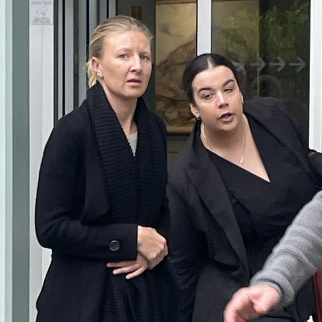 Claudia Natasha Jeffrey (left), 31, of Point Clare, leaving Gosford District Court after pleading guilty to defrauding Medicare $338,000. Picture: NewsLocal