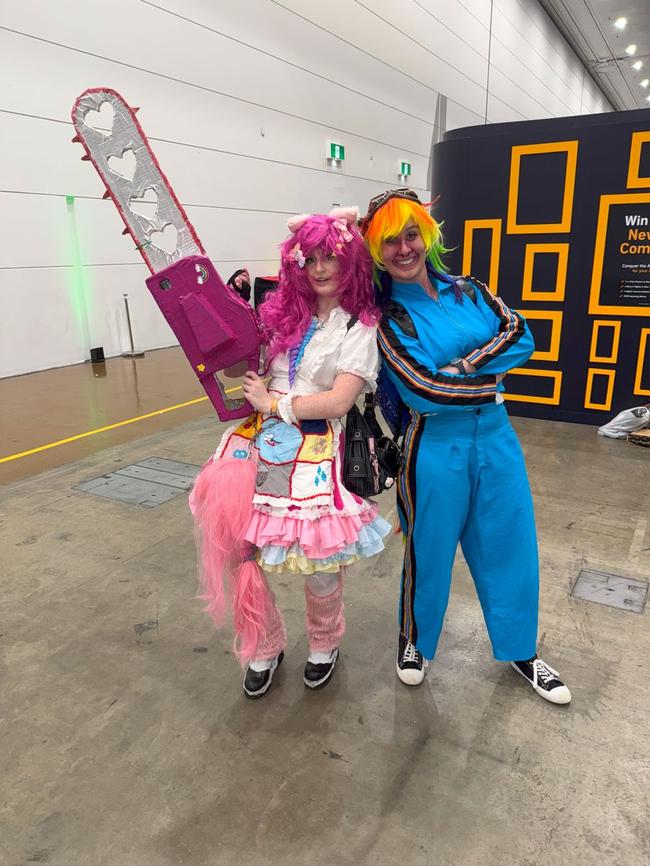 Starr and Angelina attend the Oz Comic Con Melbourne at the Melbourne Convention & Exhibition Centre on Sunday, June 08, 2025. Picture: Jack Colantuono