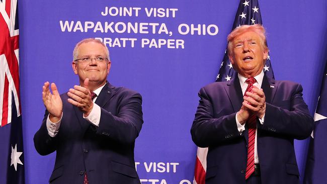 Prime Minister Scott Morrison with US President Donald Trump. Picture: Adam Taylor