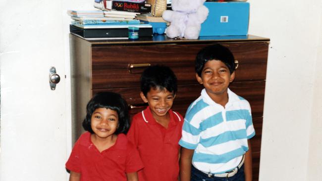 Myuran Sukumaran GED 34, pictured with his brother Chinthu and sister Brintha, is understood to have uang as he stood front of the firing squad in April 2015