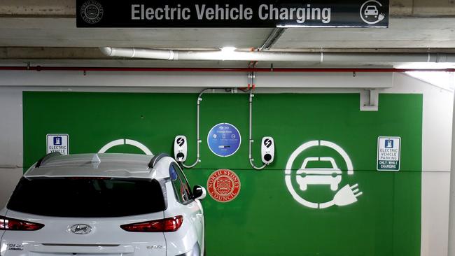 While EVs are becoming more efficient and cheaper, even the latest lithium-ion batteries take about three years of driving, at 10,000km a year, before they have paid back the carbon deficit they start with, compared with ICE cars. Picture: Getty Images