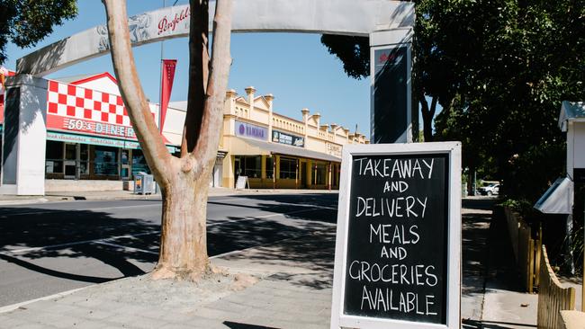 Tanunda’s iconic main street. The Barossa region was the state’s top performer for value growth. Picture: The Australian/Morgan Sette