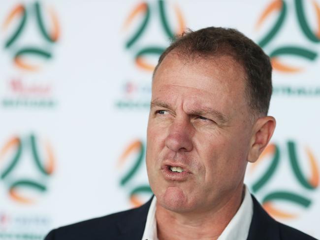 SYDNEY, AUSTRALIA - DECEMBER 04: Matildas coach Alen Stajcic speaks to the media during a media opportunity after the FFA announcement of the national team rebranding at the Overseas Passenger Terminal on December 04, 2018 in Sydney, Australia. (Photo by Matt King/Getty Images)