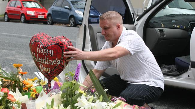 Arron Macklin mourning Shandee’s loss soon after the murder.