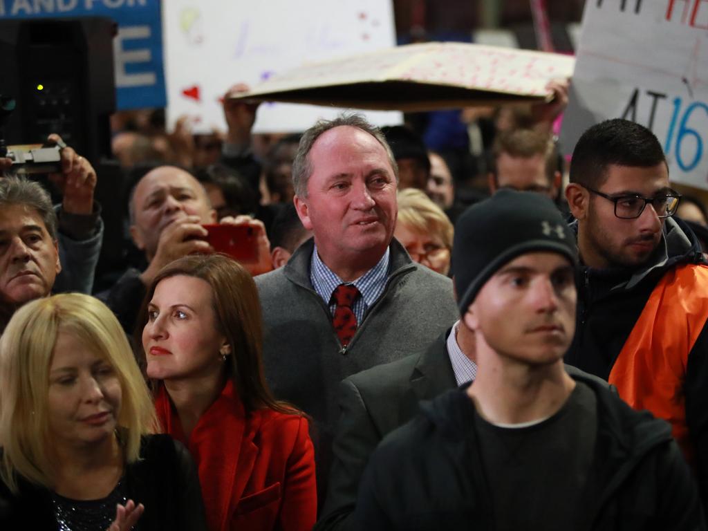 Barnaby Joyce during a rally against the Reproductive Health Care Reform Bill 2019 Picture: Justin Lloyd.