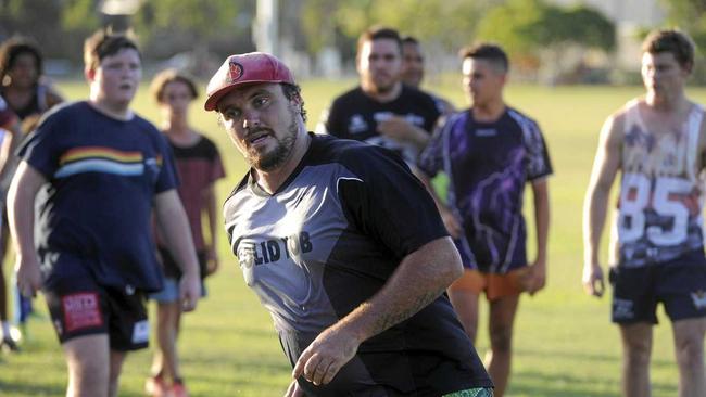 RAMPAGE: Front rower Ryan Binge has stepped up to a leadership role at the Lower Clarence Magpies this season in what is the biggest forward pack on the Coast. Picture: Matthew Elkerton