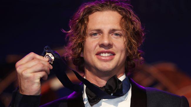 Nat Fyfe with his second Brownlow Medal.