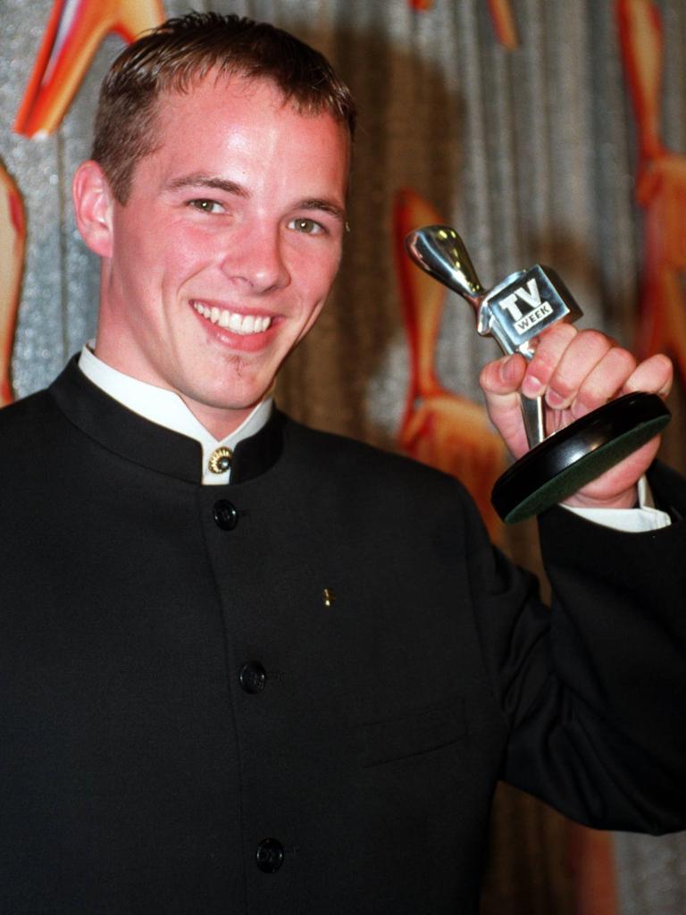 Dieter Brummer and his Logie for Most Popular Actor in 1996.