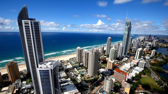 General views of the Gold Coast (Surfers Paradise) from the 55th floor of Circle on Cavill apartment building Photo: David Clark