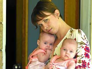 HOMELESS: Zoe Wisse and her twins Carma and Willow are at risk of being homeless this Christmas. Picture: Renee Albrecht