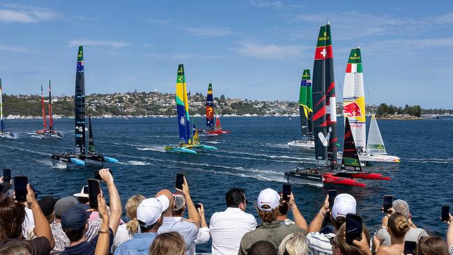 Spectators watching the close racing. Picture: Brett Phibbs for SailGP.