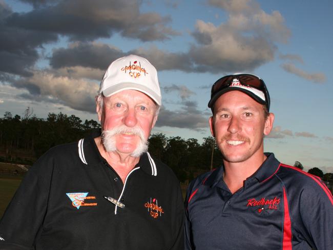 Warwick Redbacks registrar and life member Colin Pope with Ashley Pitt. (Photo: File)