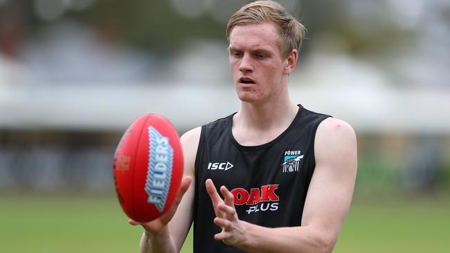 Young ruckman Sam Hayes is champing at the bit to make his AFL debut. Picture: Tait Schmaal