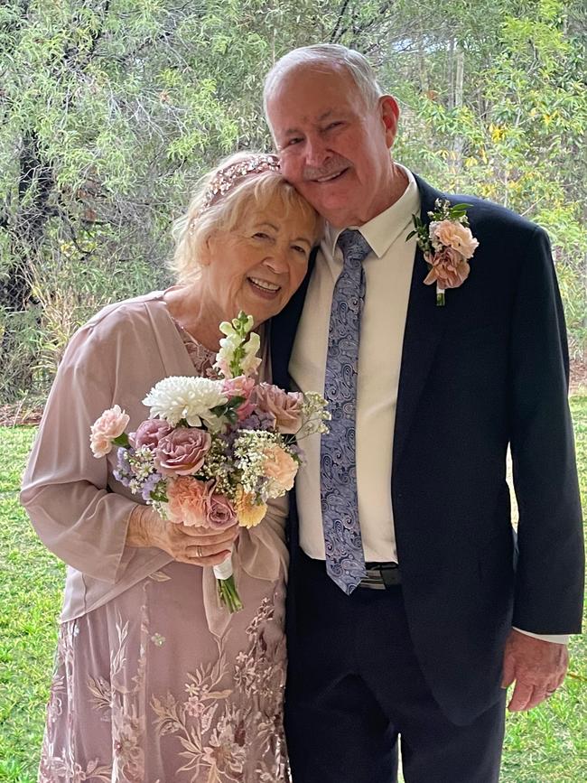 John Martin and Gillian Vanderheiden on their wedding day at Yeppoon on November 19, 2023.