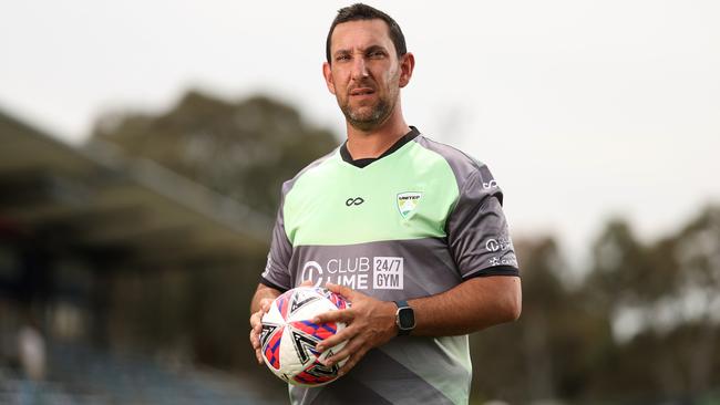 CANBERRA, AUSTRALIA - OCTOBER 23: Canberra United head coach Antoni Jagarinec poses during the Canberra United A-League Women's Season Launch Media Opportunity at McKellar Park on October 23, 2024 in Canberra, Australia. (Photo by Mark Metcalfe/Getty Images for A-Leagues)