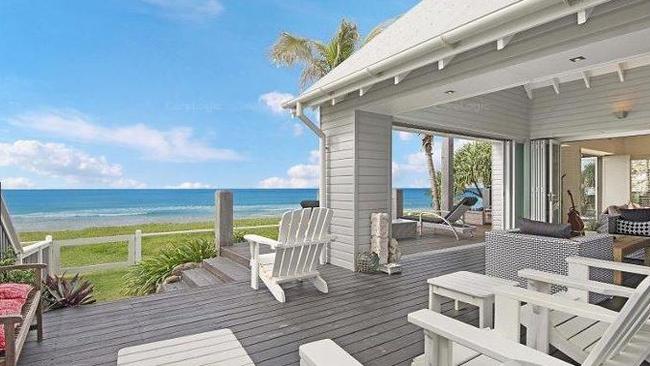 The beachside deck.