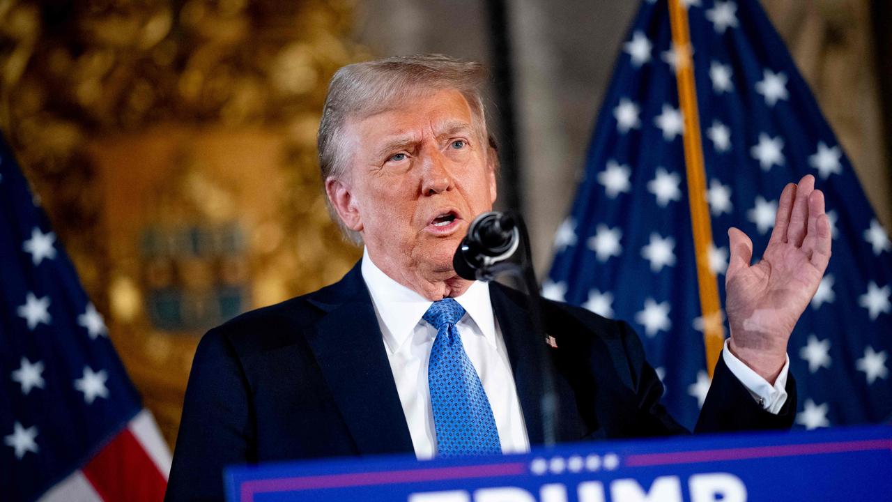 U.S. President-elect Donald Trump speaks at a news conference at Trump's Mar-a-Lago resort on December 16, 2024 in Palm Beach, Florida.