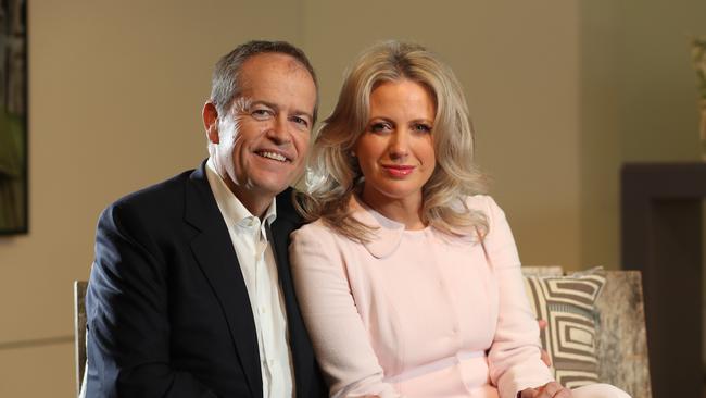 Former Opposition Leader Bill Shorten with his wife Chloe Picture: Alex Coppel.