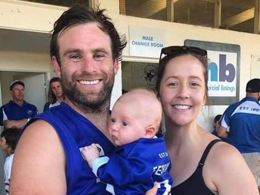 Ricky Ferraro with partner Casey and their son Vinny. Picture: Hastings FNC