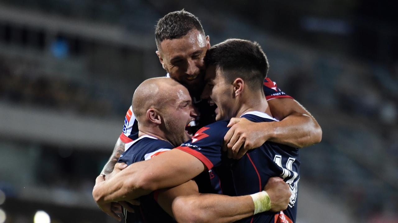 Quade Cooper’s first match in a Rebels jersey has ended in victory.